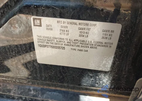 2008 Cadillac Cts Rwd W/1Sa from USA, damaged, VIN 1G6DF577680205725